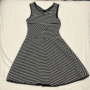 Black and white striped dress